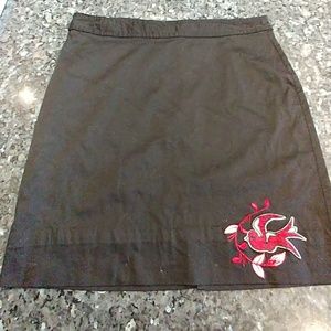 Sourpuss Black Skirt with Red Swallow